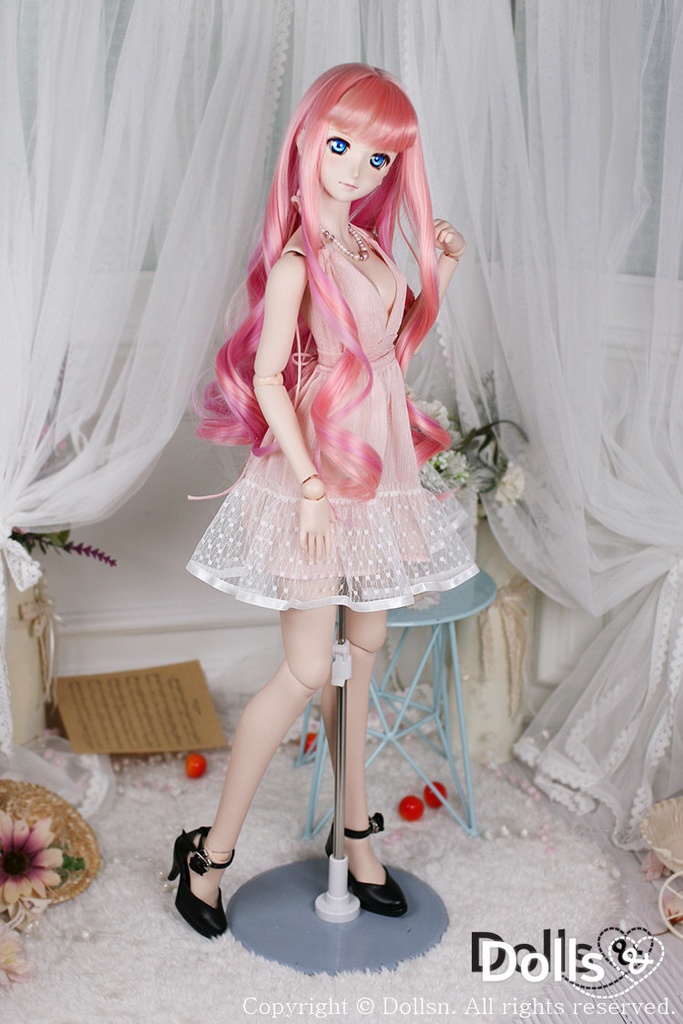 シフォンホルターネックドレスブピンク 1/3 SD