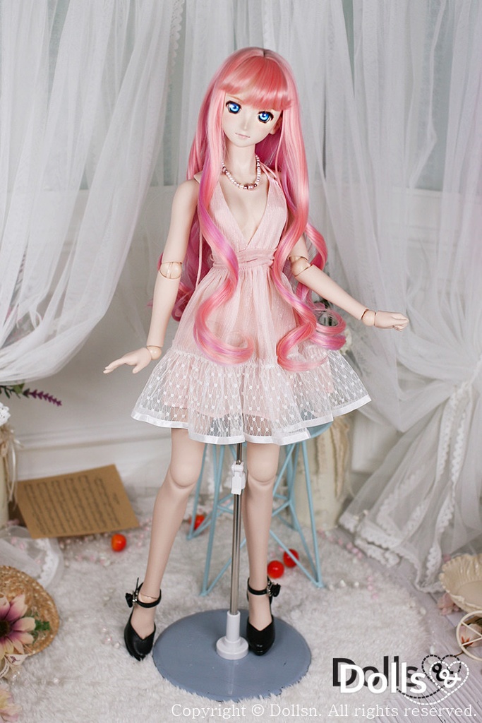 シフォンホルターネックドレスブピンク 1/3 SD