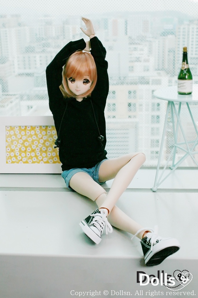 フード付きTシャツブラック 1/3 SD