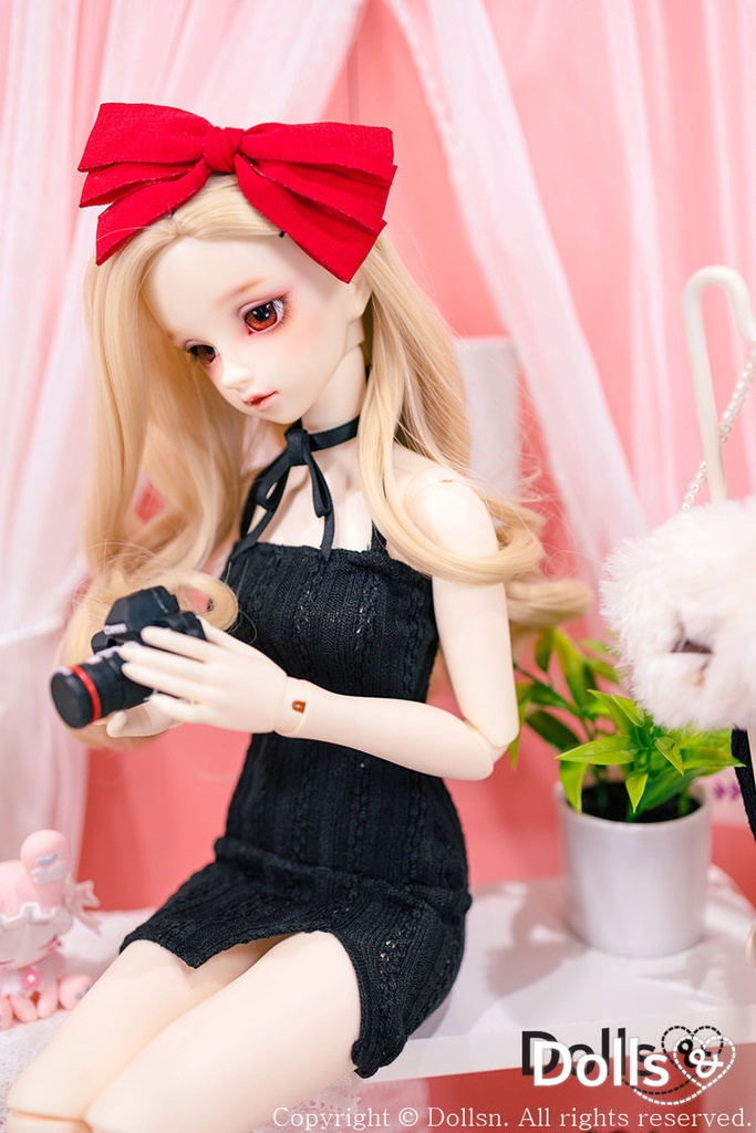 ホルターネックニットワンピースセットブラック 1/3 SD