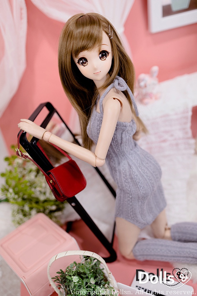 ホルターネックニットワンピースセットグレー 1/3 SD 