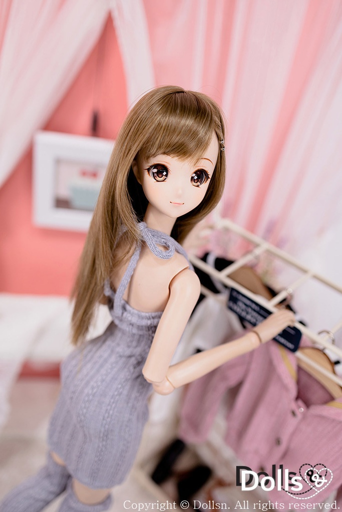 ホルターネックニットワンピースセットグレー 1/3 SD 
