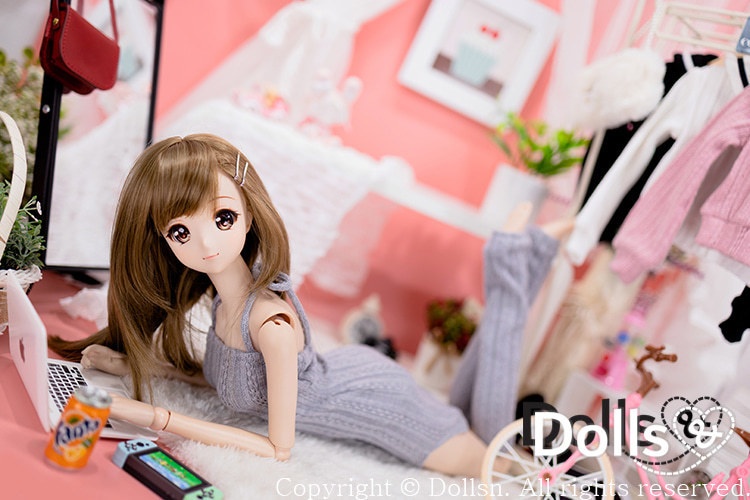 ホルターネックニットワンピースセットグレー 1/3 SD 