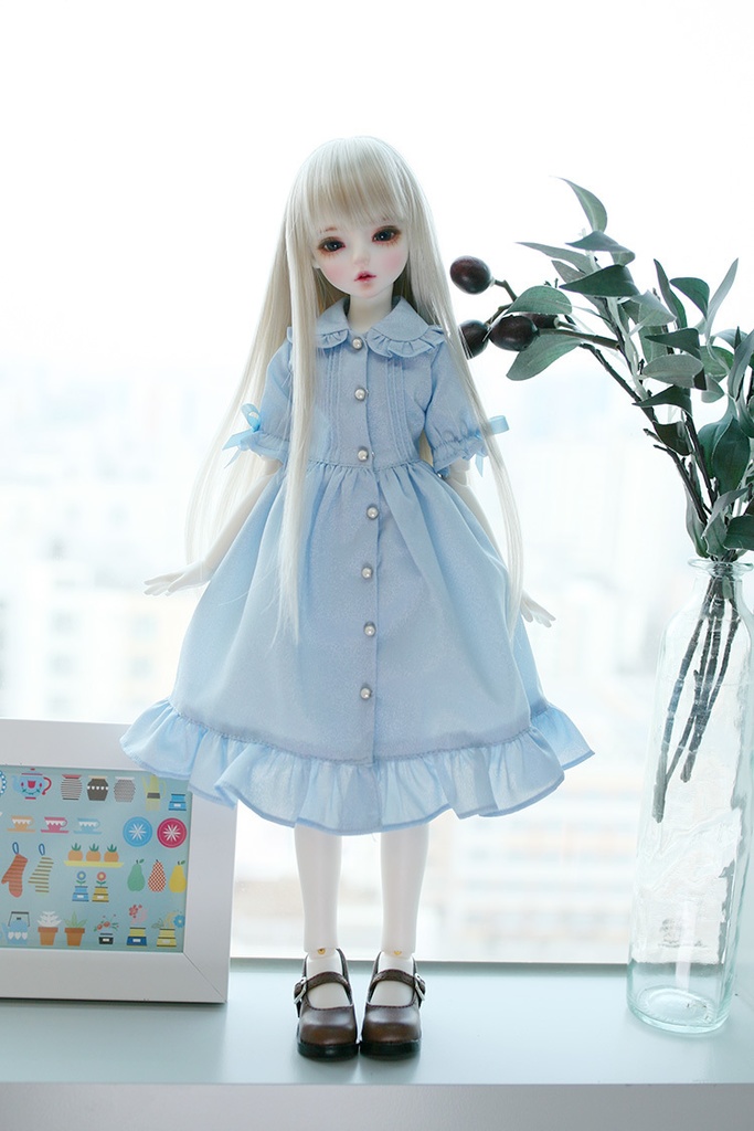 水色のフリルワンピース 1/4 MSD