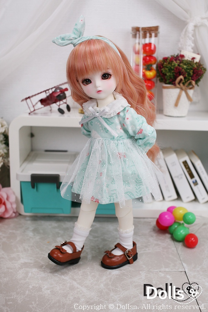 ミントの花柄ワンピース 1/6 USD 
