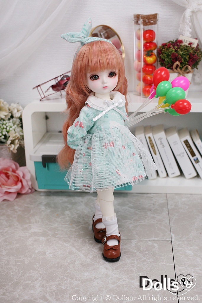 ミントの花柄ワンピース 1/6 USD 
