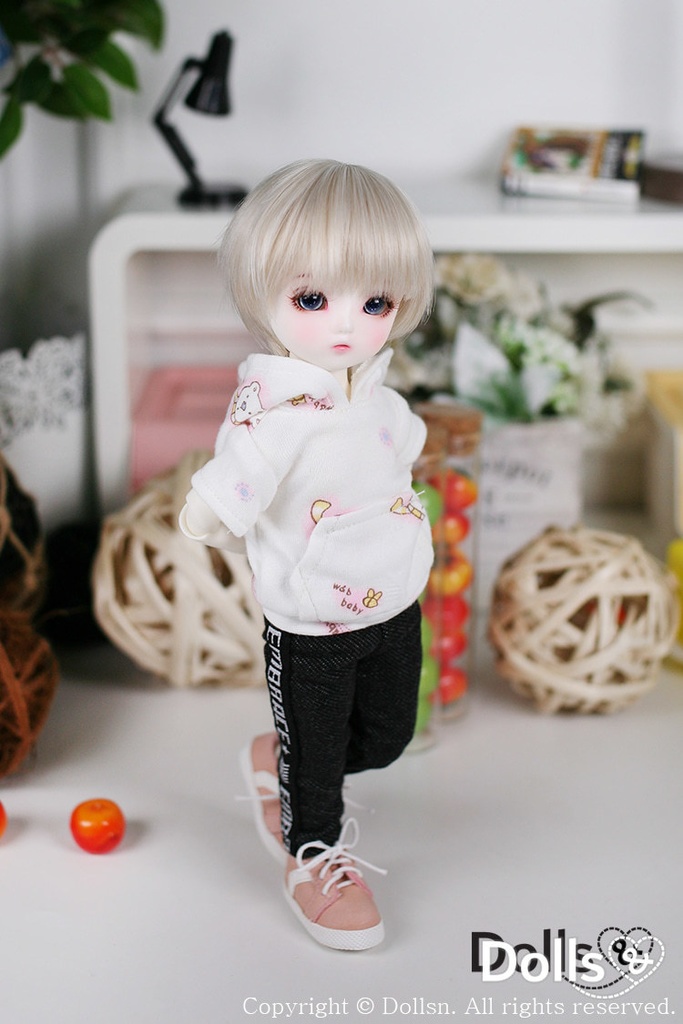 ホワイトフードTシャツ 1/6 USD