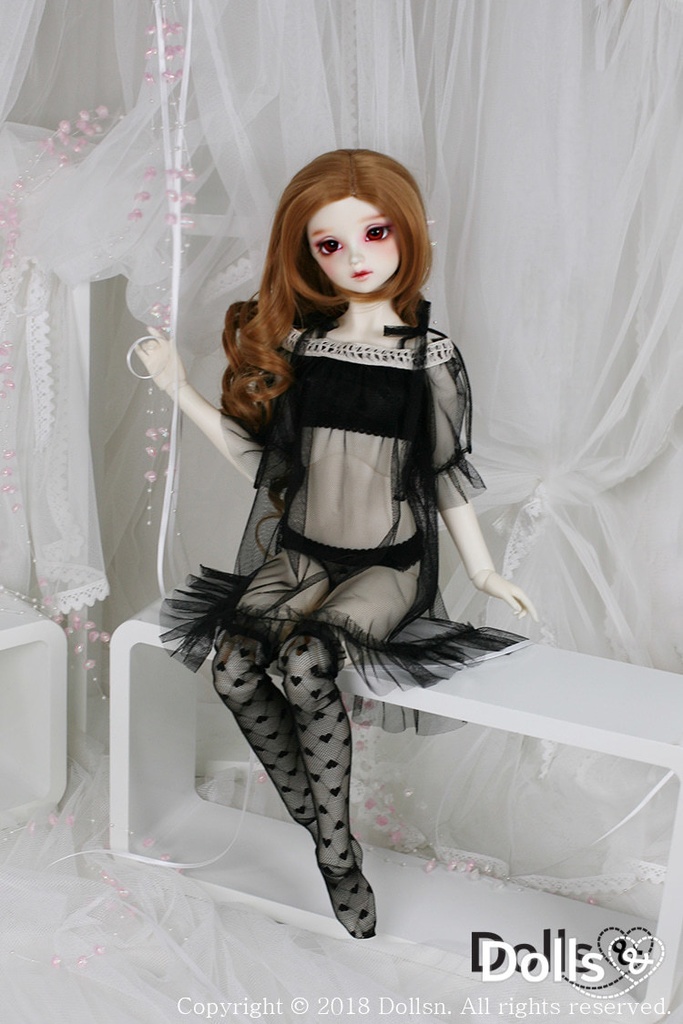 シースルーシフォンワンピースセットブラック 1/3 SD 