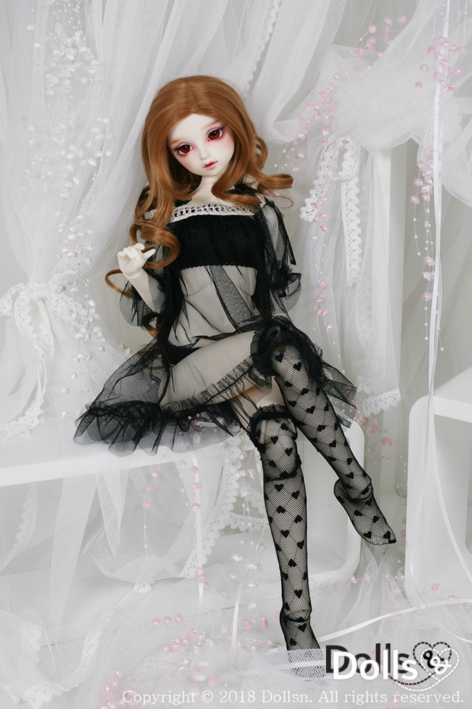シースルーシフォンワンピースセットブラック 1/3 SD 
