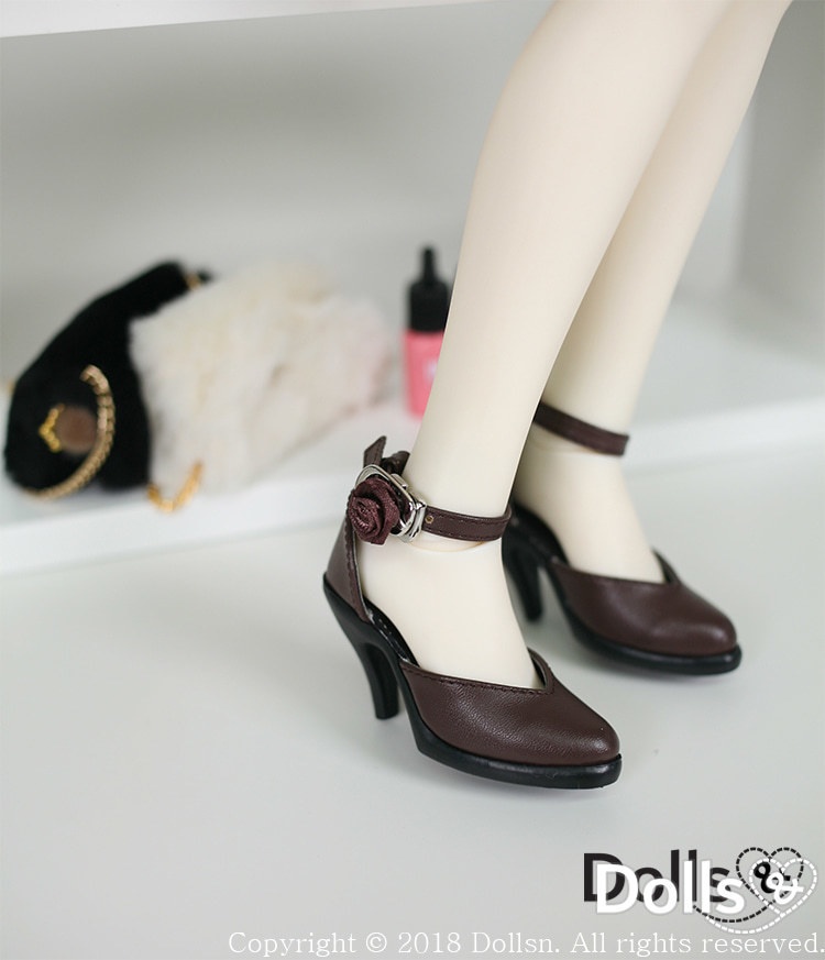 ローズストラップヒールブラウン 1/3 SD 