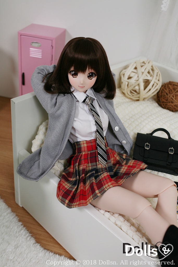 カーディガン付きチェック柄スカートの制服セット 1/3 SD