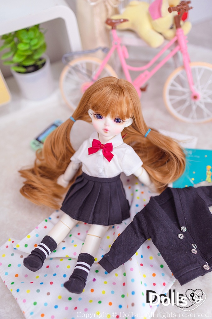 カーディガン付き制服セットブラック 1/6 USD