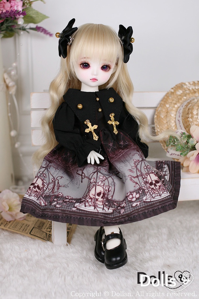 スカル柄ゴシックロリータドレス 1/6 USD
