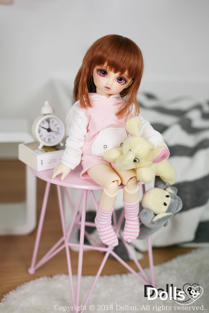 猫耳パーカーパンツセットピンク 1/6 USD