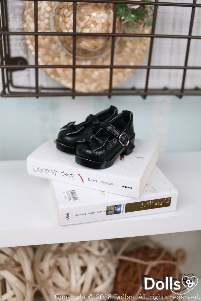 リボンパンプスヒールブラック 1/6 USD 
