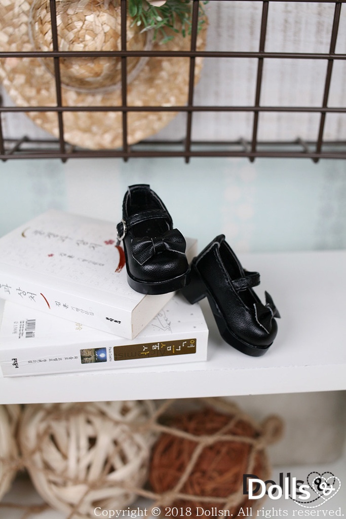 リボンパンプスヒールブラック 1/6 USD 