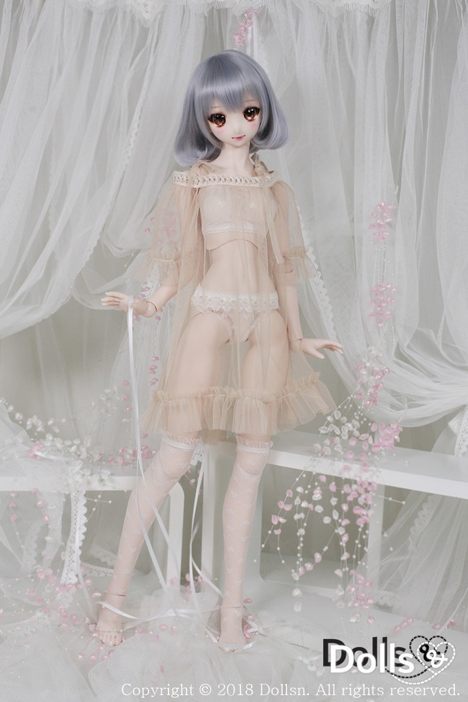 シースルーシフォンワンピースセットベージュ 1/3 SD 