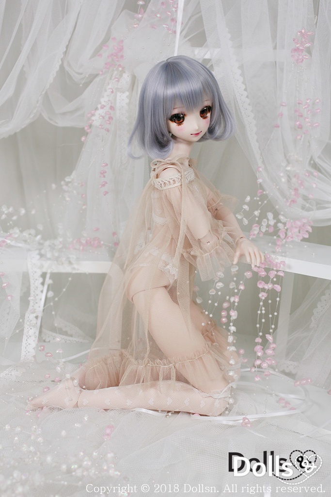 シースルーシフォンワンピースセットベージュ 1/3 SD 