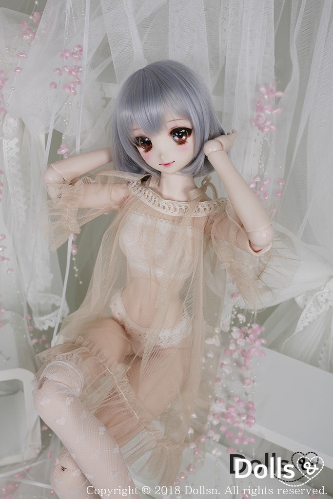 シースルーシフォンワンピースセットベージュ 1/3 SD 