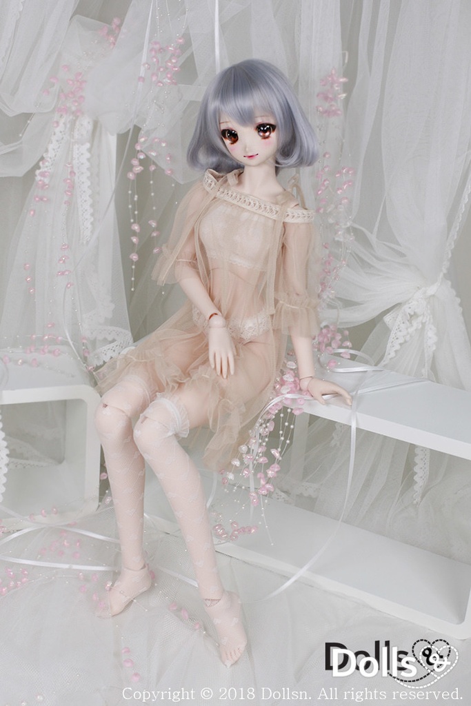 シースルーシフォンワンピースセットベージュ 1/3 SD 
