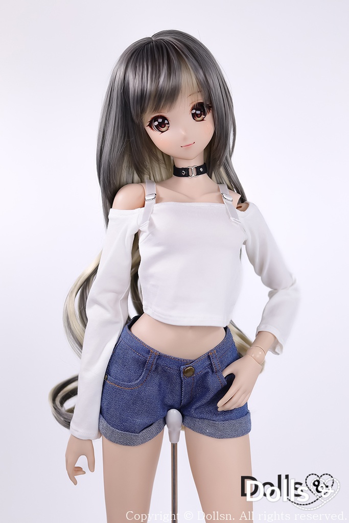 ストラップオフショルダーTシャツホワイト1/3 SD