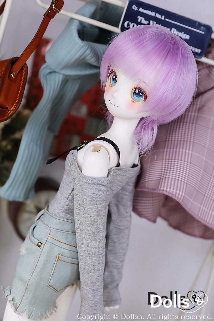 ストラップオフショルダーTシャツグレー 1/4 MSD