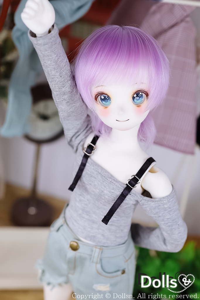 ストラップオフショルダーTシャツグレー 1/4 MSD
