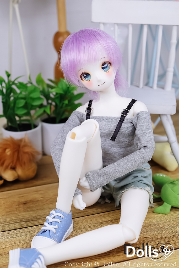 ストラップオフショルダーTシャツグレー 1/4 MSD