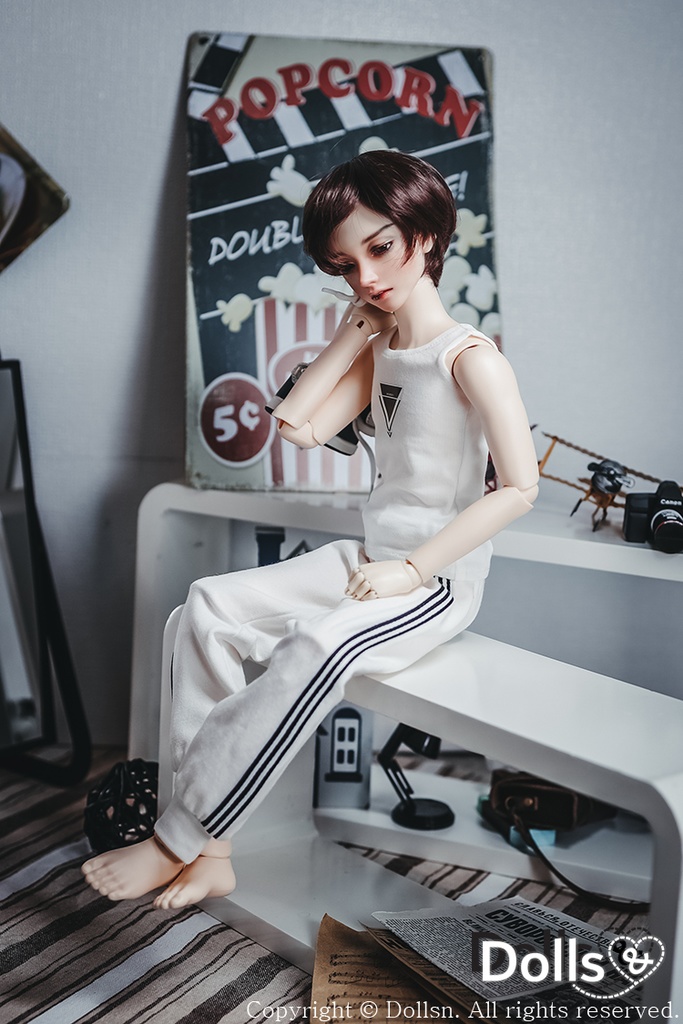 トレーニングパンツホワイト1/4 MSD 