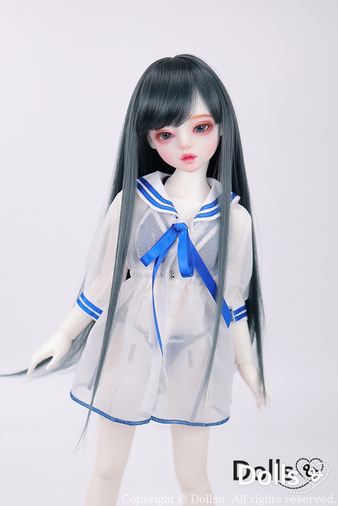 MSD SDMサイズ耐熱ウイッグ 7~8インチ ロングストレート WMM-024 (マーメイドグリーン)