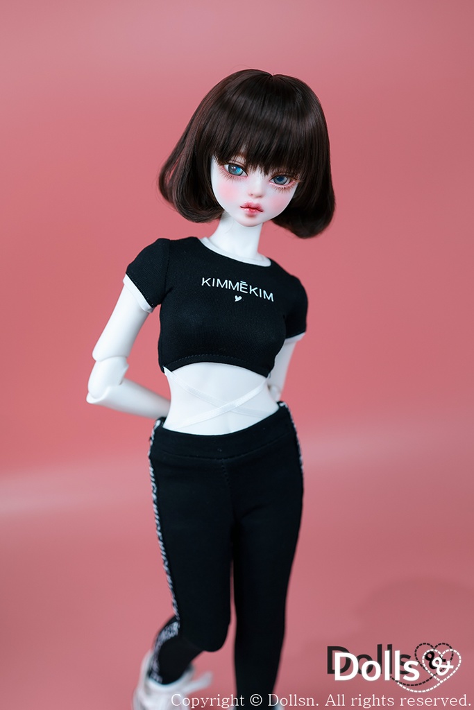 クロップ Tシャツ ブラック 1/4 MSD