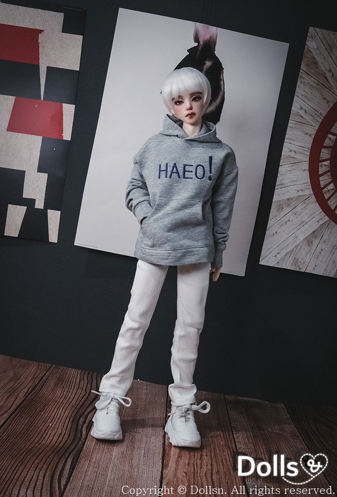 フード付きTシャツグレー 1/4 MSD