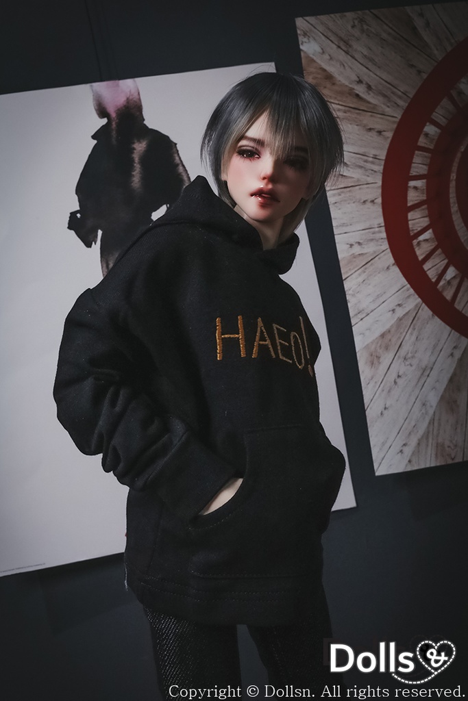 フード付きTシャツブラック1/4 MSD 