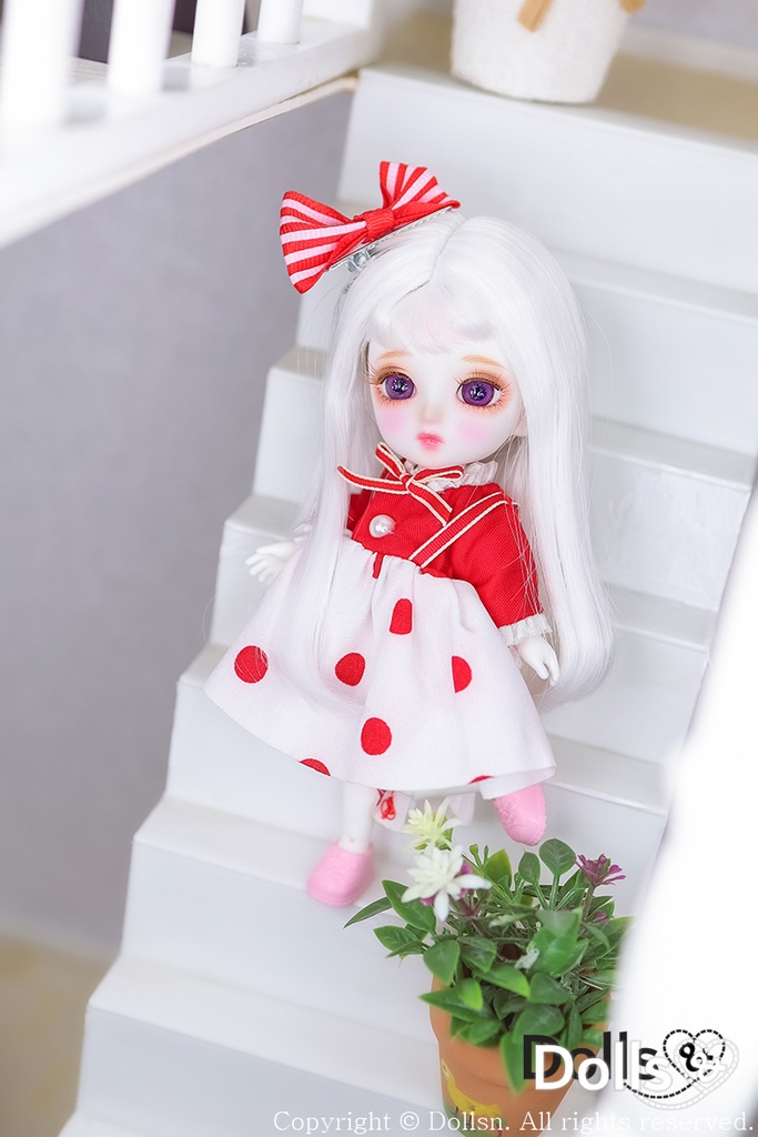 水玉 ワンピース1/12 オビツ11