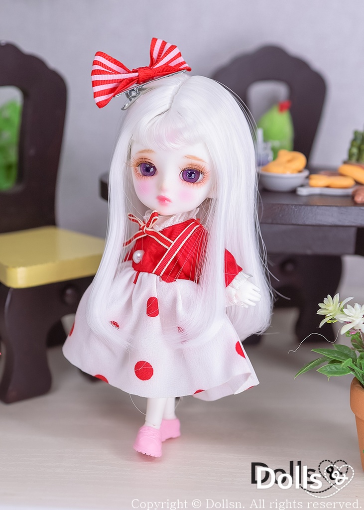 水玉 ワンピース1/12 オビツ11