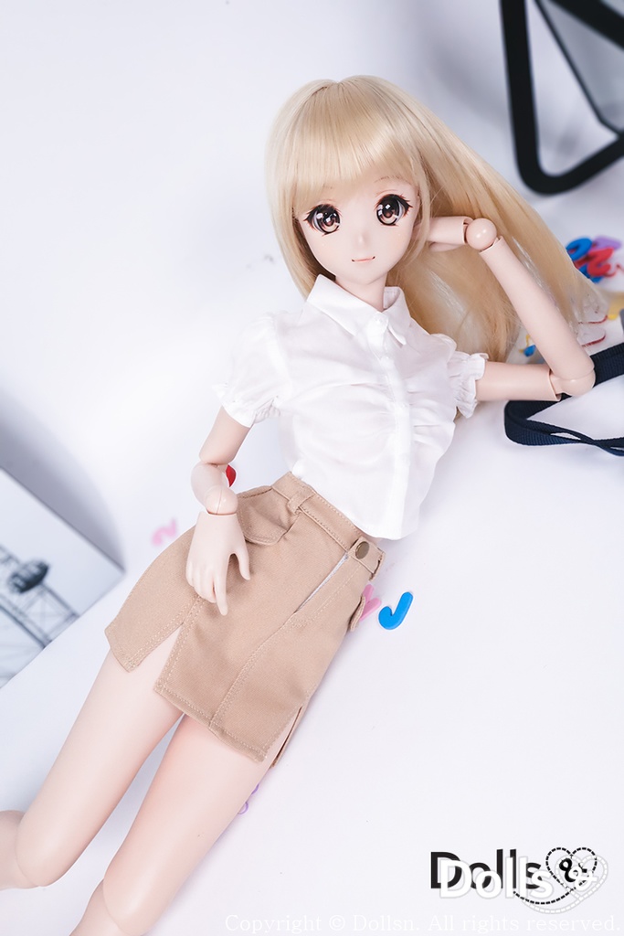 Vカットミニスカートベージュ 1/3 SD