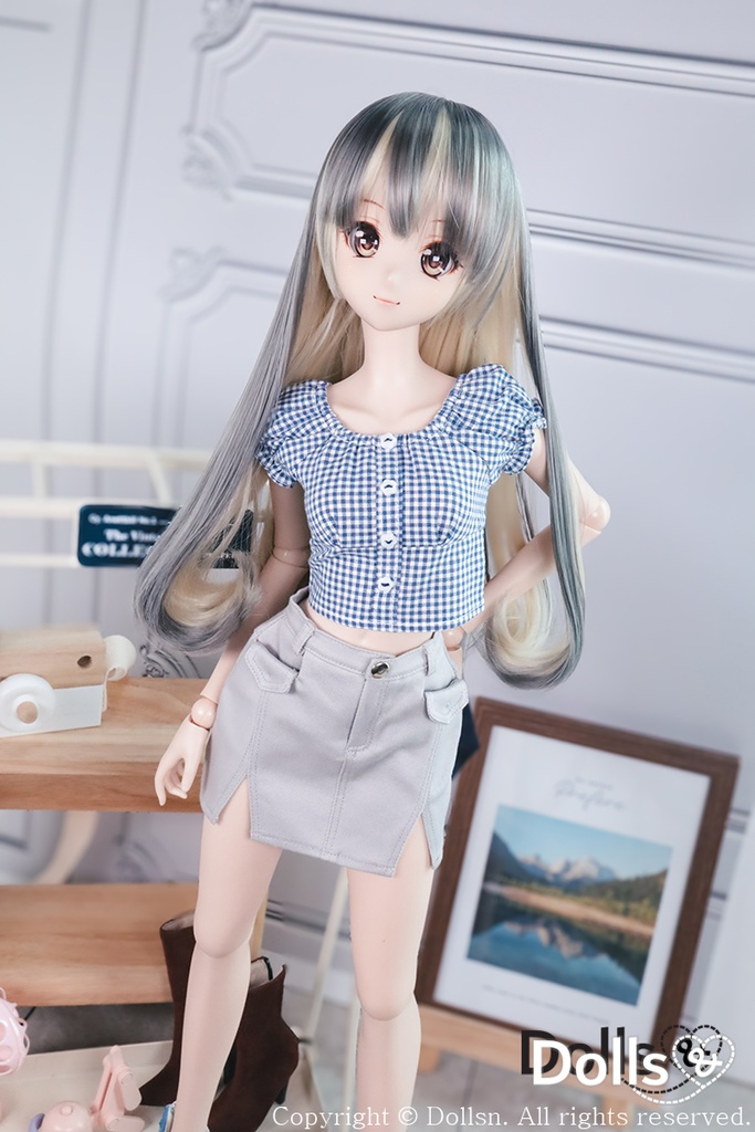 Vカットミニスカートグレー1/3 SD