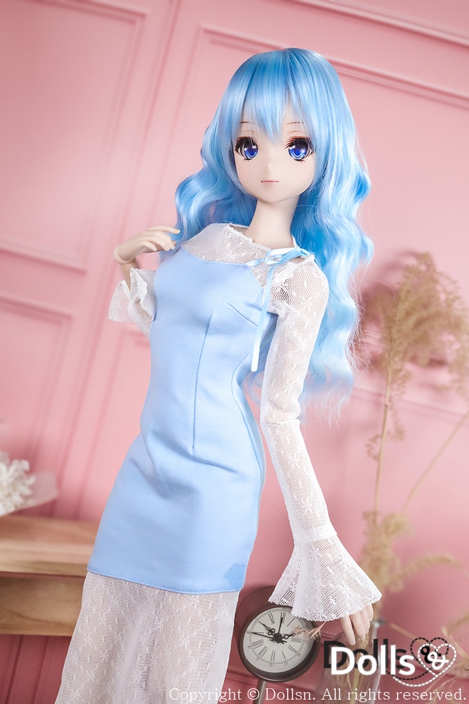 スリムロングワンピースブルー 1/3 SD