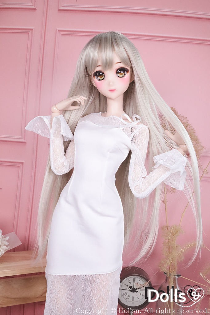 スリムロングワンピースホワイト 1/3 SD