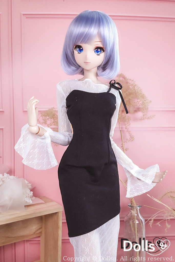 スリムロングワンピースブラック 1/3 SD