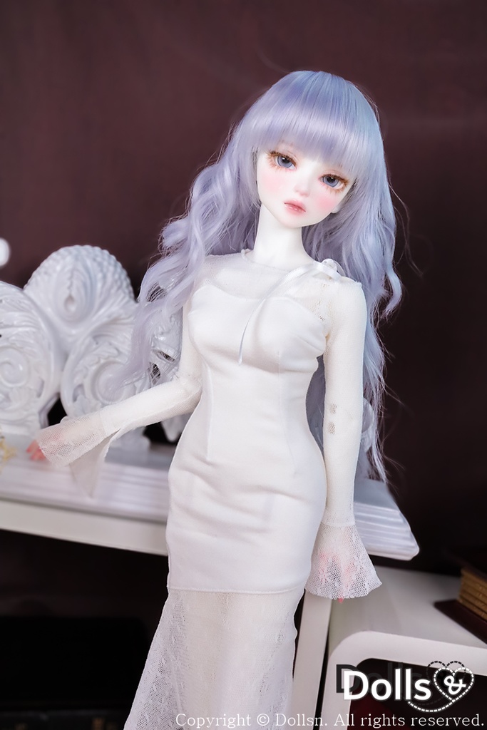 スリム ロングワンピースホワイト1/4 USD