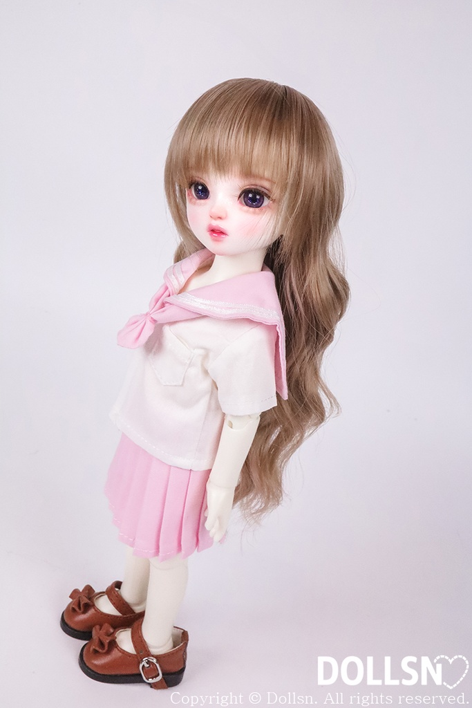 Yosd 幼SD サイズ耐熱ウイッグ 6~7インチ WS-004 (ピンクブラウン)