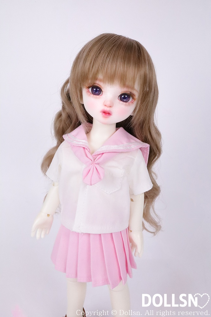 Yosd 幼SD サイズ耐熱ウイッグ 6~7インチ WS-004 (ピンクブラウン)