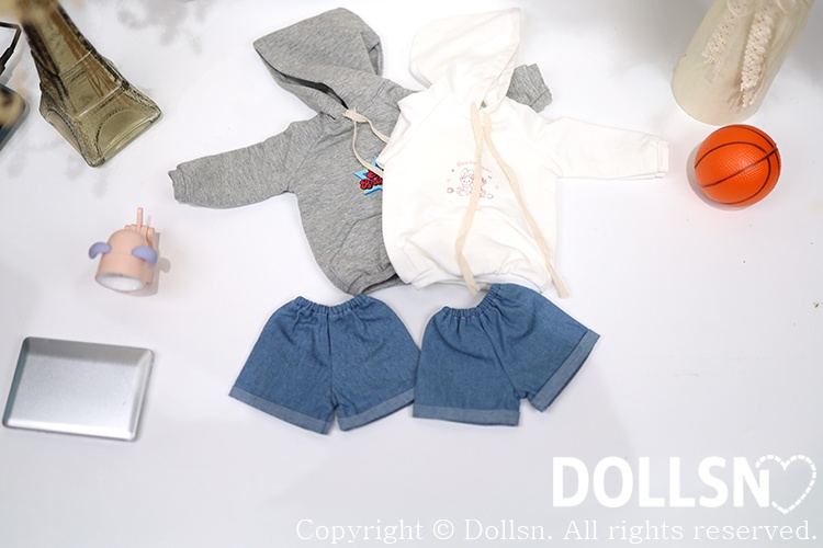 ホワイトフーディーパンツセット 1/4 USD