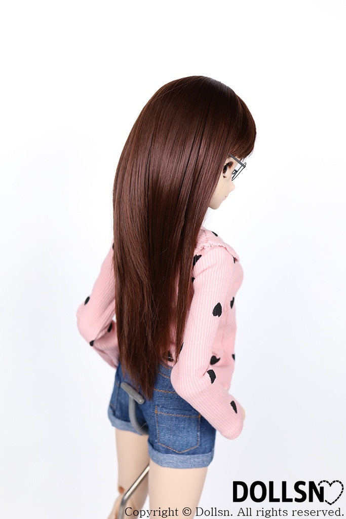 SD DDサイズ耐熱ウイッグ 8~9インチ ロングストレート WM-028 (チョコレート)