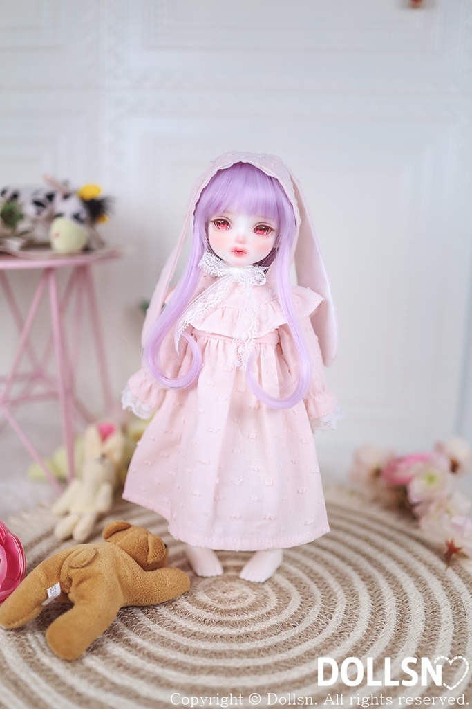 うさぎワンピースセットピンク 1/6 USD