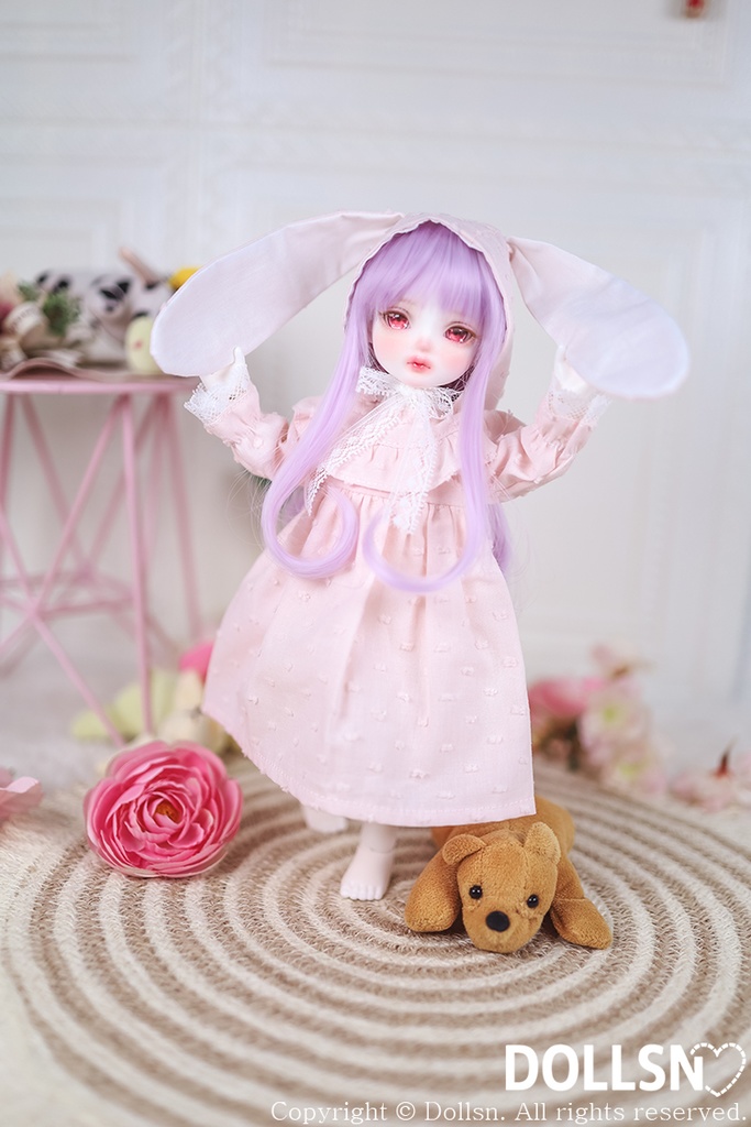 うさぎワンピースセットピンク 1/6 USD