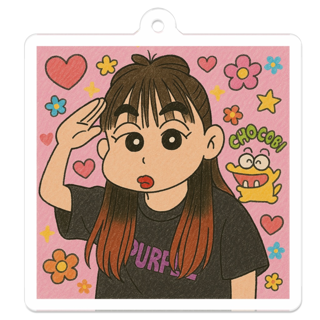 おもち。しんちゃん風キーホルダー