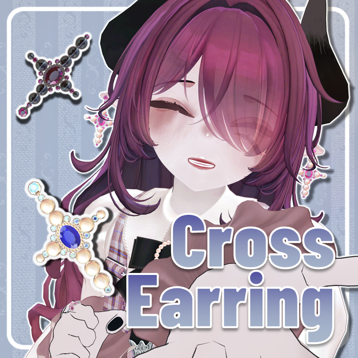 【VRChat】クロスパールイヤリング🐚