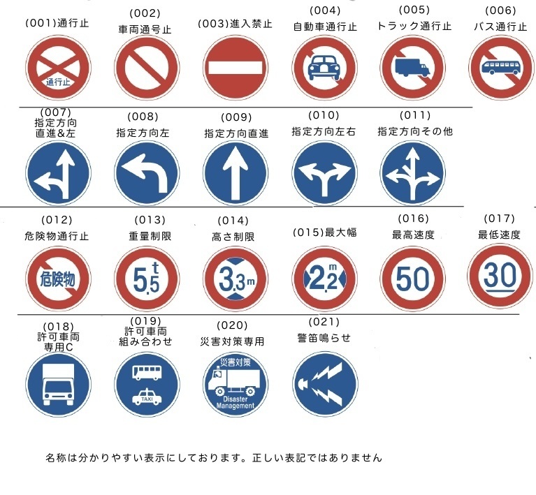 道路標識イヤリング・ピアス(大きめ・約20mm) ※下記注意事項をお読みください